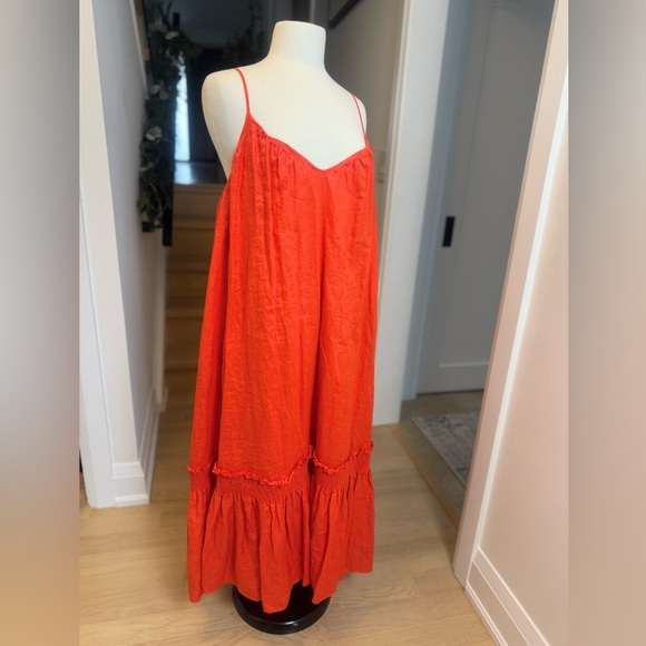 Banana Republic Dresses & Skirts - NWT Banana Republic Bold Orange Linen Dress M